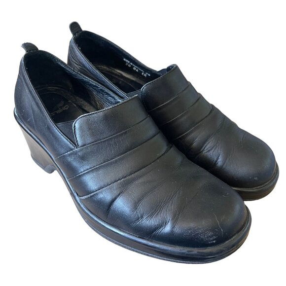Dansko Womens 7.5 Aubrey Leather COMFORT Shoes Slip On Work Clogs Black 38 - Picture 3 of 6